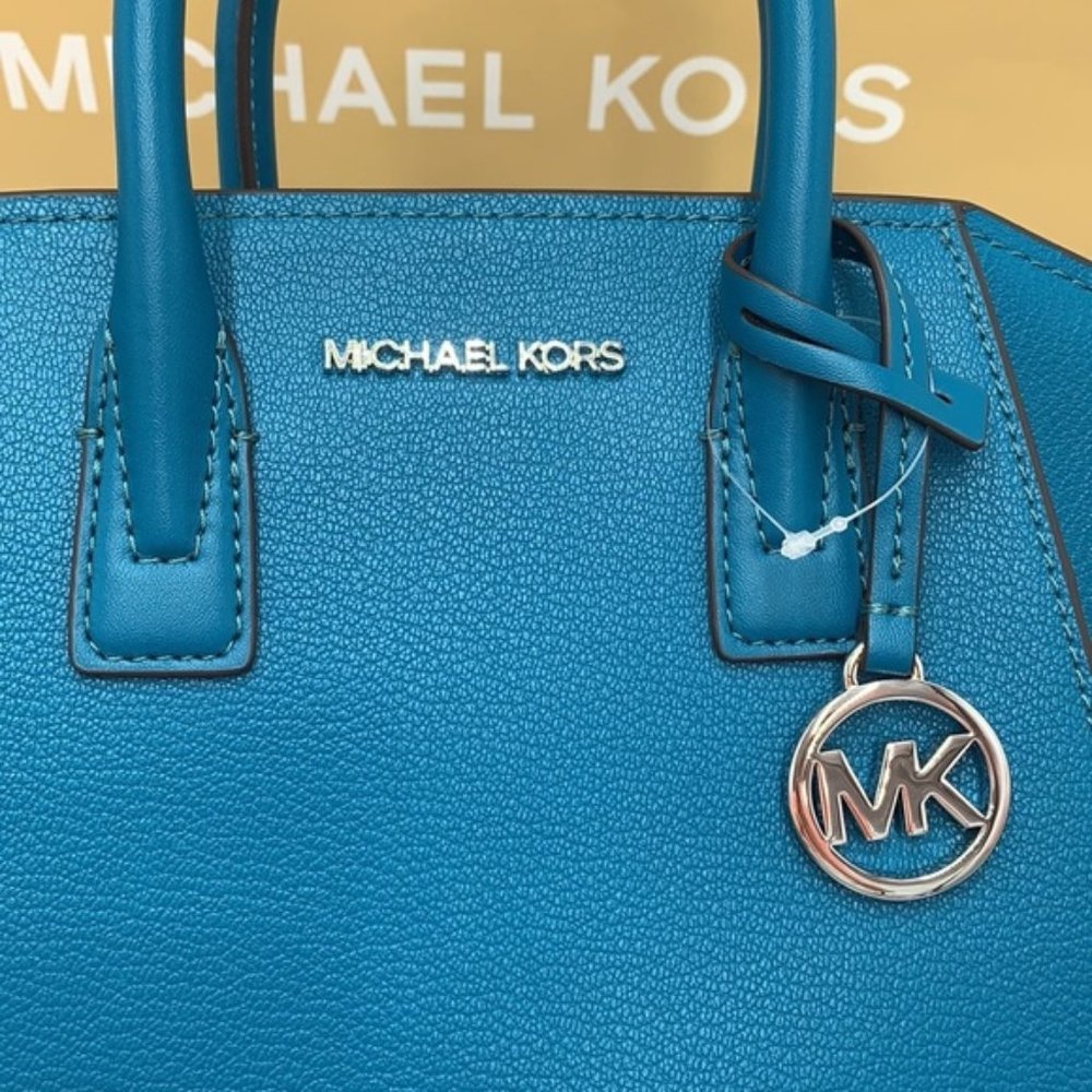 Michael Kors Avril Small Leather Top-Zip Satchel Lagoon color - Picture 4 of 16